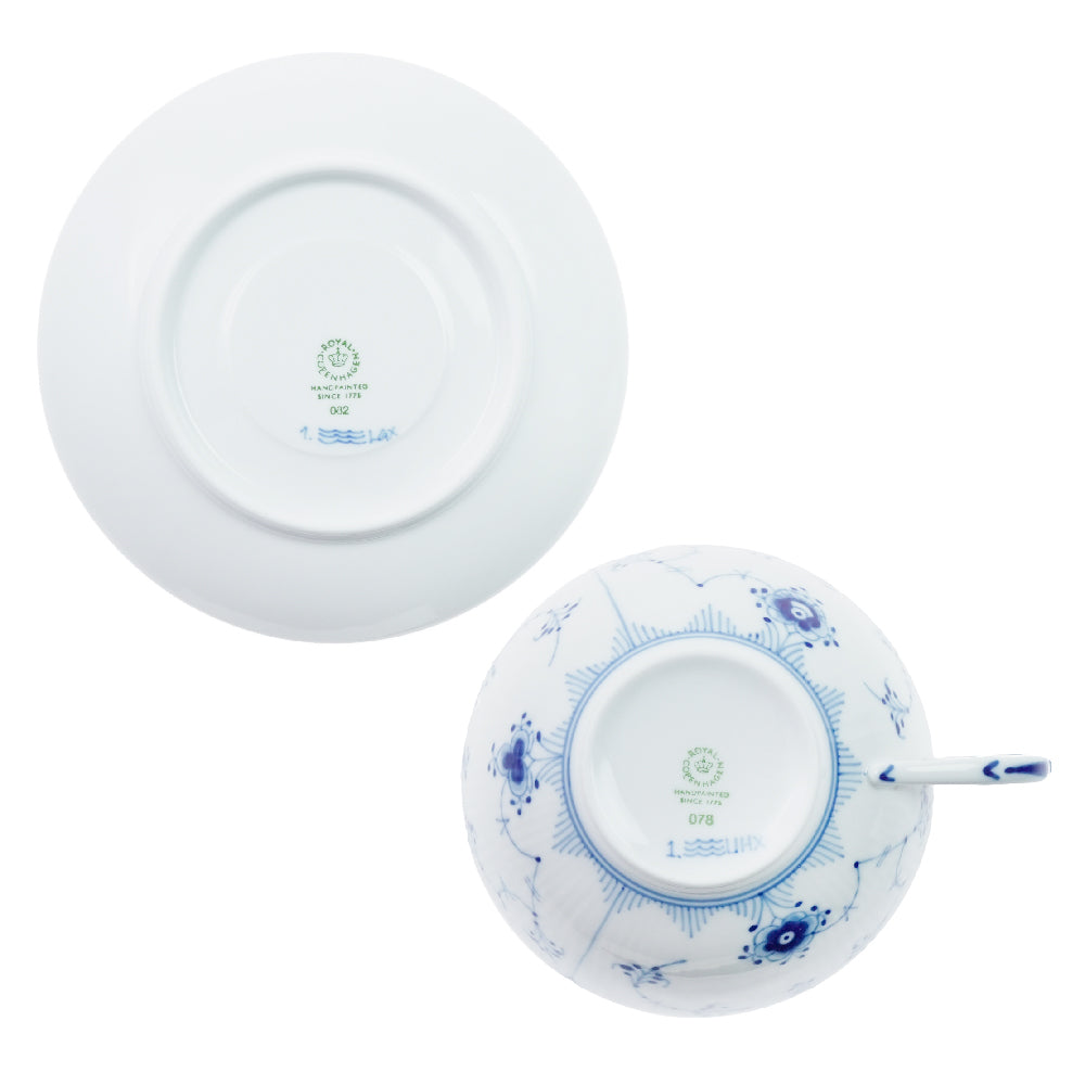 ロイヤルコペンハーゲン ブルーフルーテッド プレイン ティーカップ&ソーサー 1-101-077