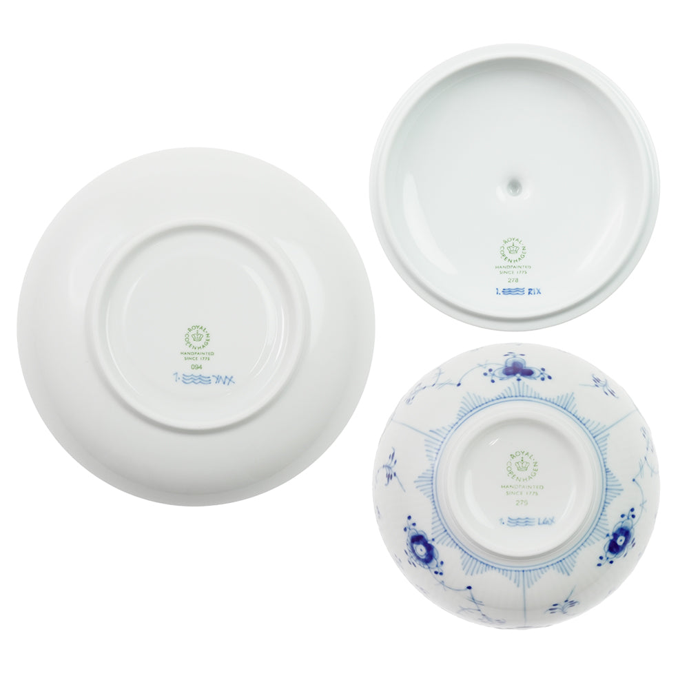 ロイヤルコペンハーゲン(ROYAL COPENHAGEN) ブルーフルーテッド ハーフレース ボウル&ソーサー 1-102-277