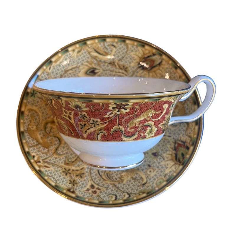 【イギリス製】ウェッジウッド (WEDGWOOD) ペルシア ティーカップ&ソーサー ピオニー 200cc 壺マーク