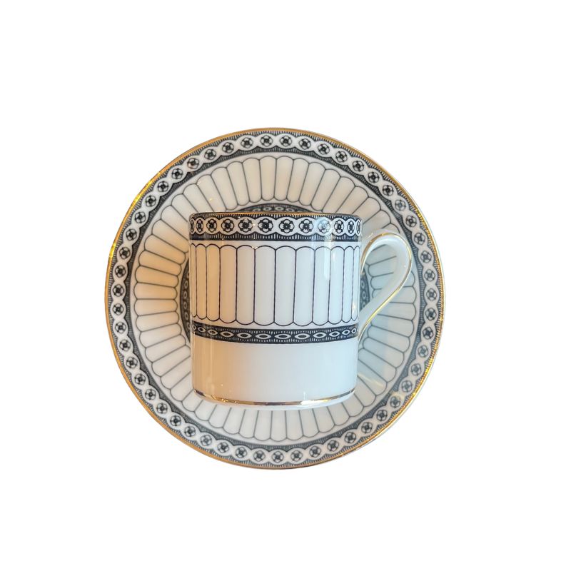 【イギリス製】ウェッジウッド (WEDGWOOD) コロネード ブラック カップ&ソーサー ボンド