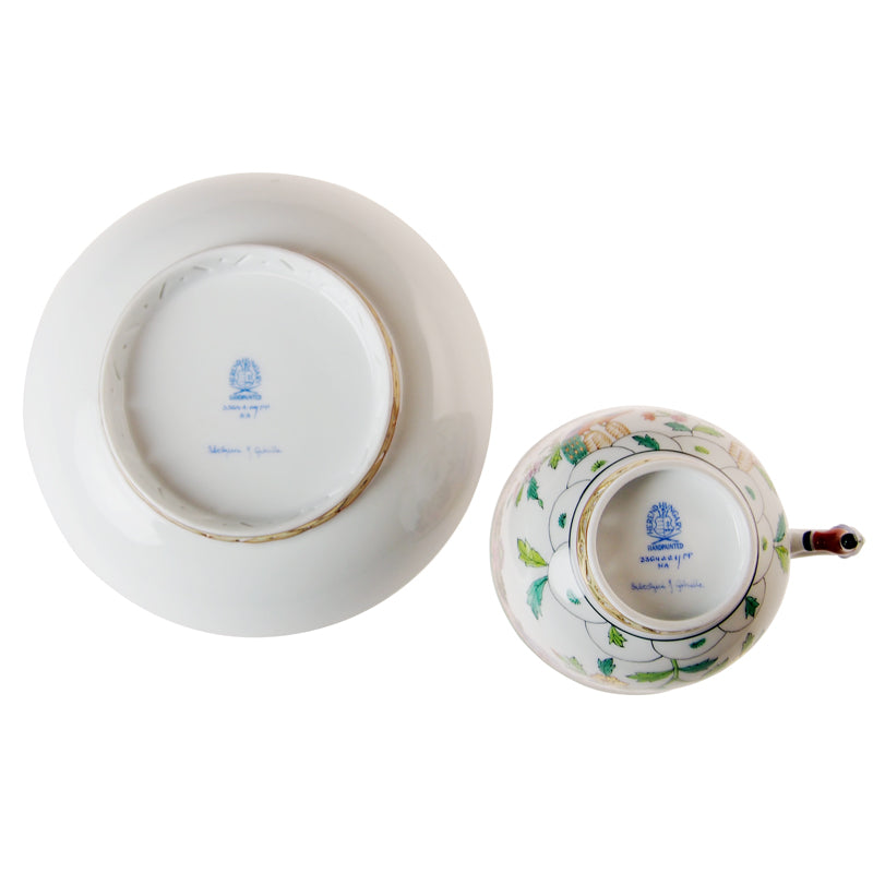 ヘレンド(HEREND)シノワズリ PP 北京の孔雀 ティーカップ&ソーサー 03364