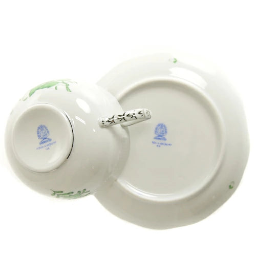 ヘレンド (HEREND) AV-PT アポニーグリーンプラチナ ティーカップ&ソーサー 724