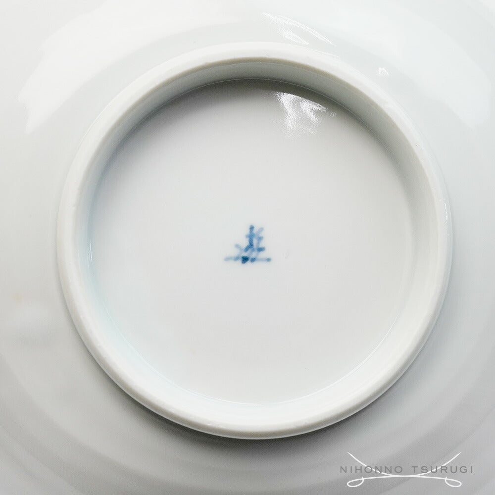 徳永遊心窯 色絵花繋ぎ 楕円鉢 23×20×H6cm