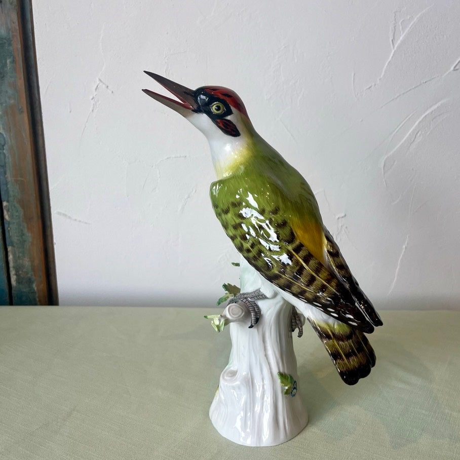 マイセン (Meissen) アンティーク 動物置物 キツツキ