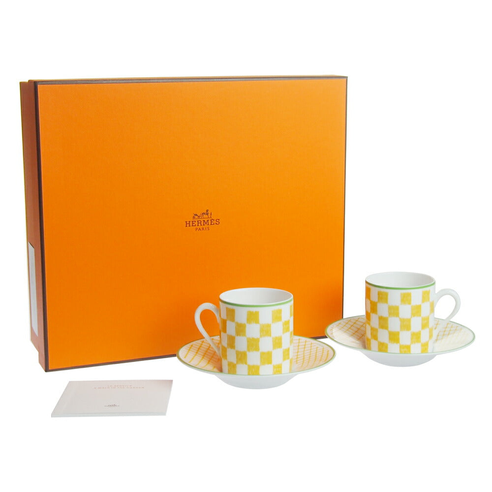 エルメス (HERMES) ウォーク・イン・ザ・ガーデン コーヒーカップ&ソーサー イエロー ペア 043117P2
