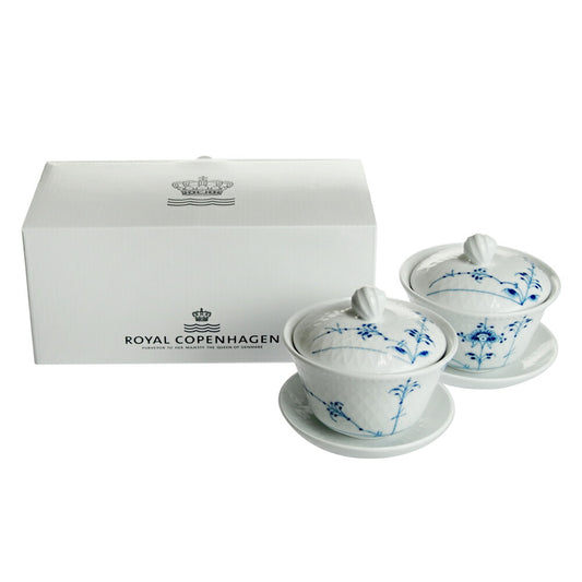 ロイヤルコペンハーゲン ブルーパルメッテ 蓋付き カップ&ソーサー ペア 200ml 2-500-062