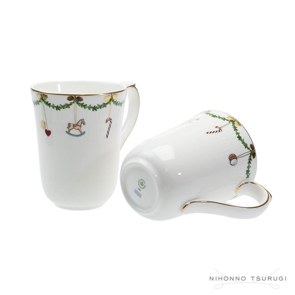 ロイヤルコペンハーゲン スターフルーテッド クリスマス マグカップ ペア 2503497