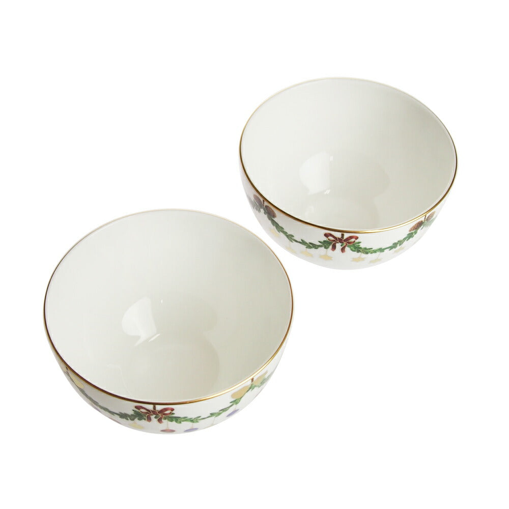 ロイヤルコペンハーゲン スターフルーテッド クリスマス ボウル ペア 2503040