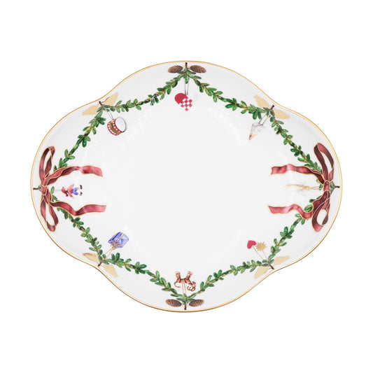ロイヤルコペンハーゲン スターフルーテッド クリスマス オーバルディッシュ 22×18 2503359