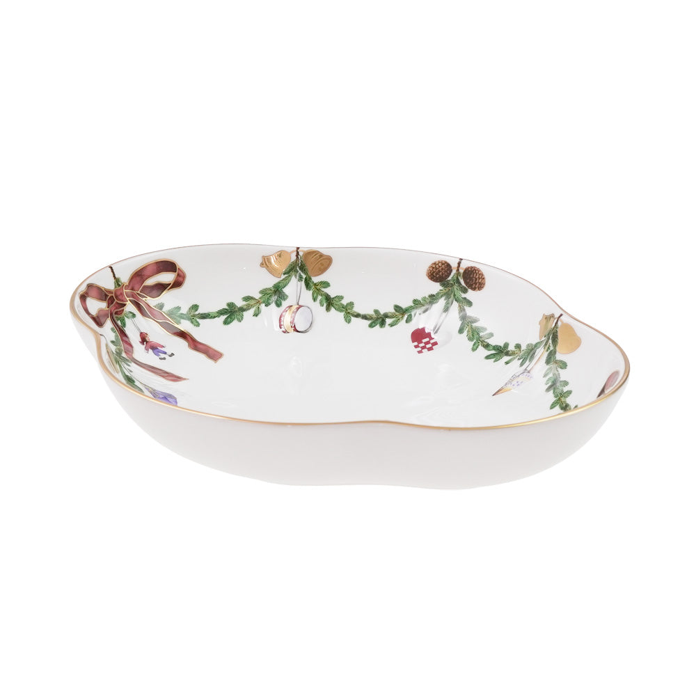 ロイヤルコペンハーゲン スターフルーテッド クリスマス オーバルディッシュ 22×18 2503359