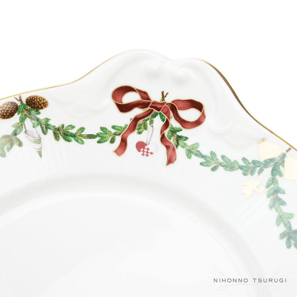 ロイヤルコペンハーゲン スターフルーテッド クリスマス ケーキディッシュ 27cm 1018148