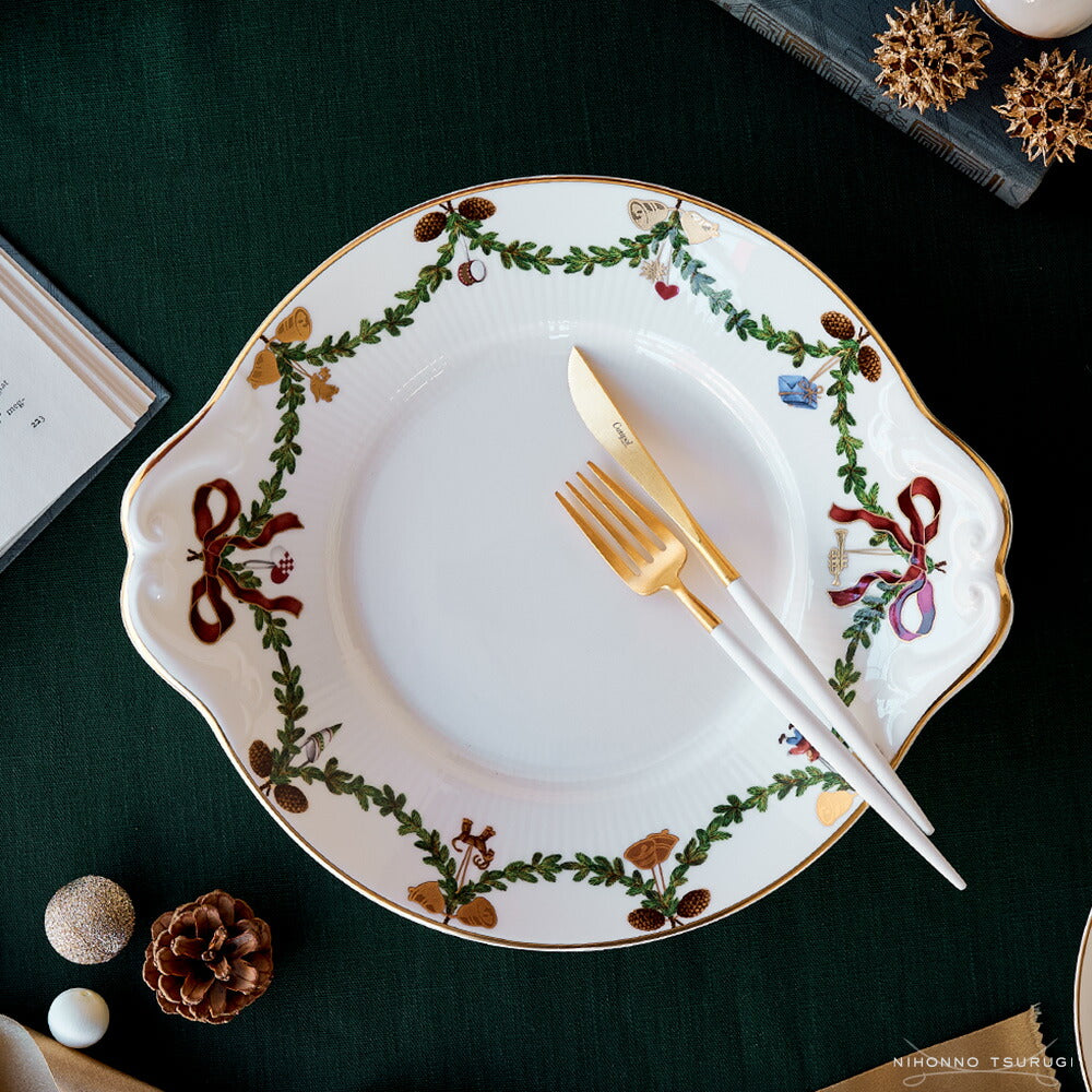 ロイヤルコペンハーゲン スターフルーテッド クリスマス ケーキディッシュ 27cm 1018148