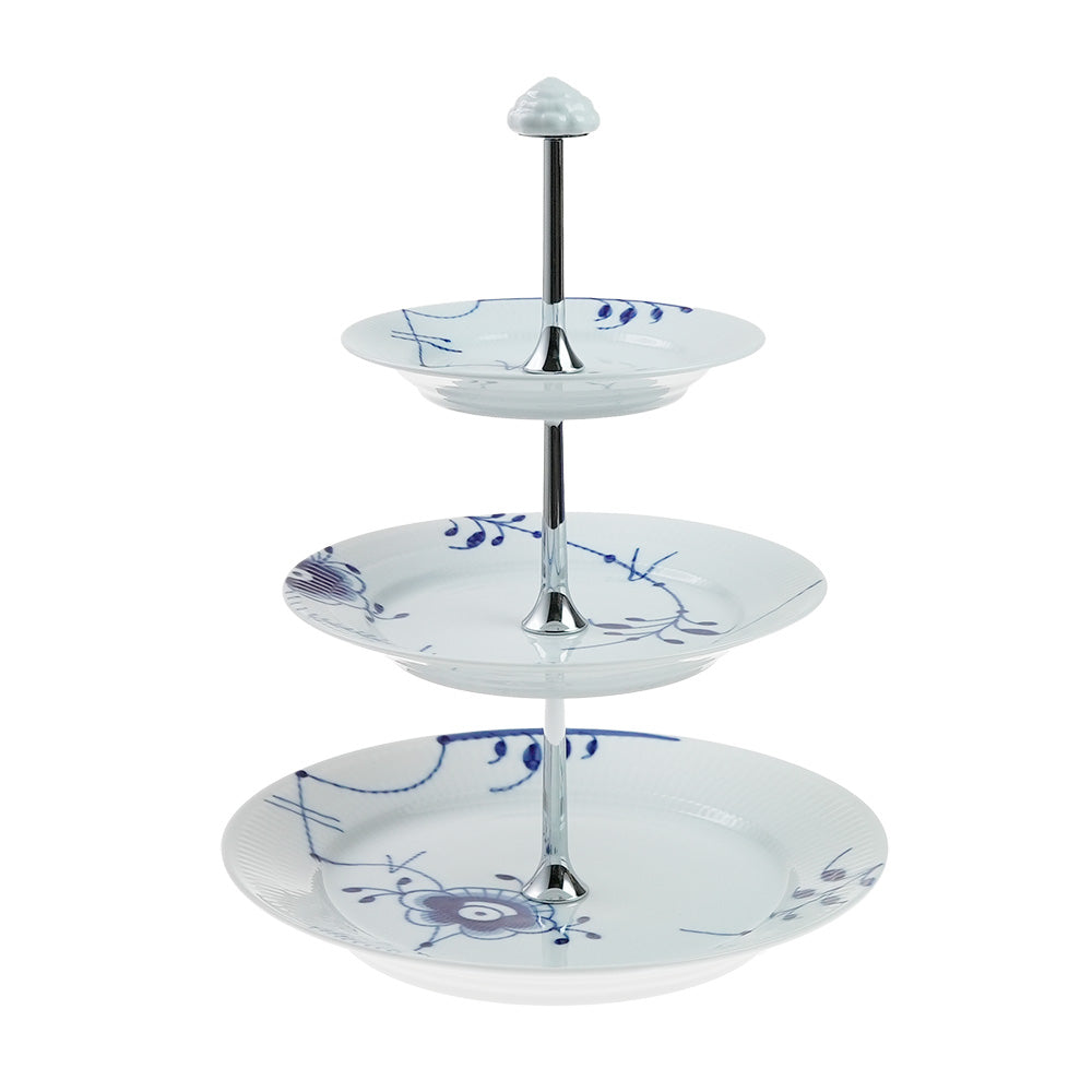 ロイヤルコペンハーゲン ブルーフルーテッド メガ デザートスタンド3段 2-381-438