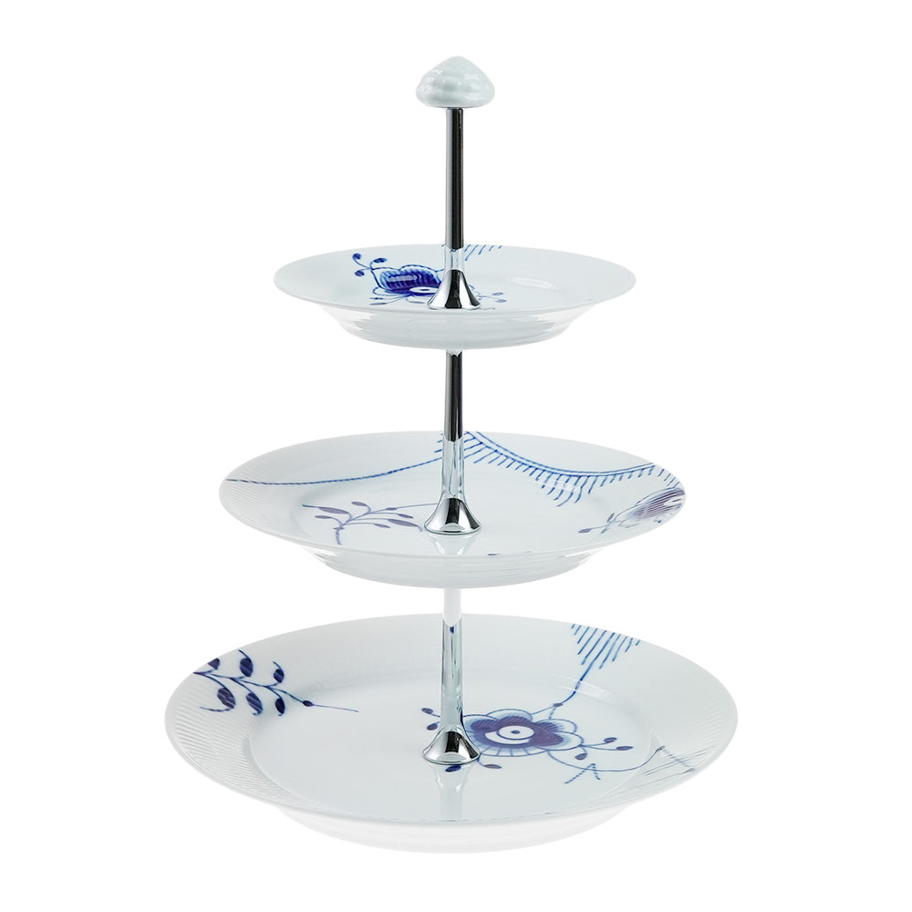 ロイヤルコペンハーゲン ブルーフルーテッド メガ デザートスタンド3段 2-381-438