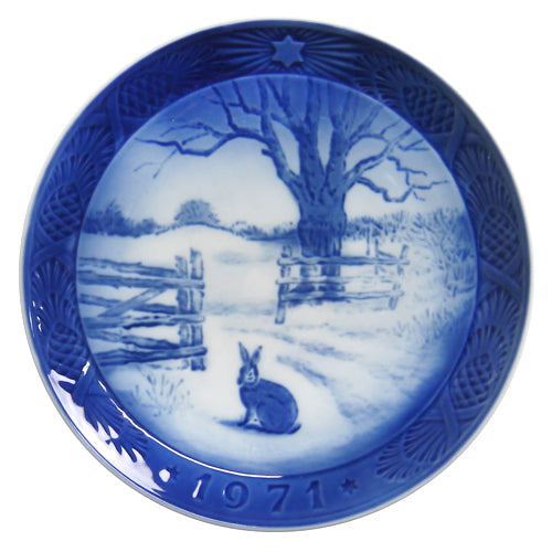 ロイヤルコペンハーゲン イヤープレート 1971年 冬の野うさぎ