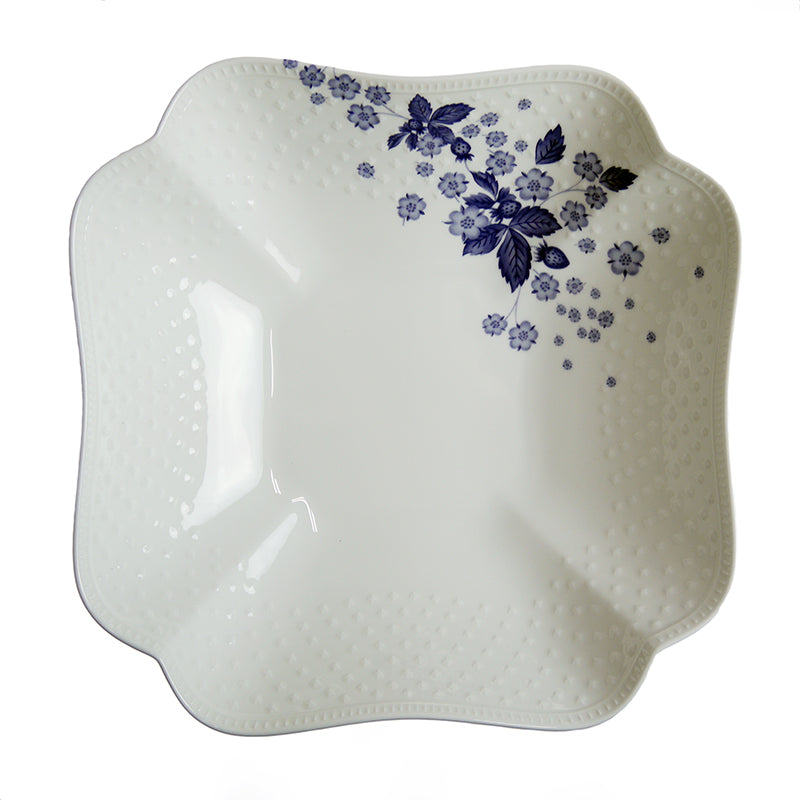ウェッジウッド (WEDGWOOD) ストロベリー ブルーム インディゴ スクエアボウル 23cm