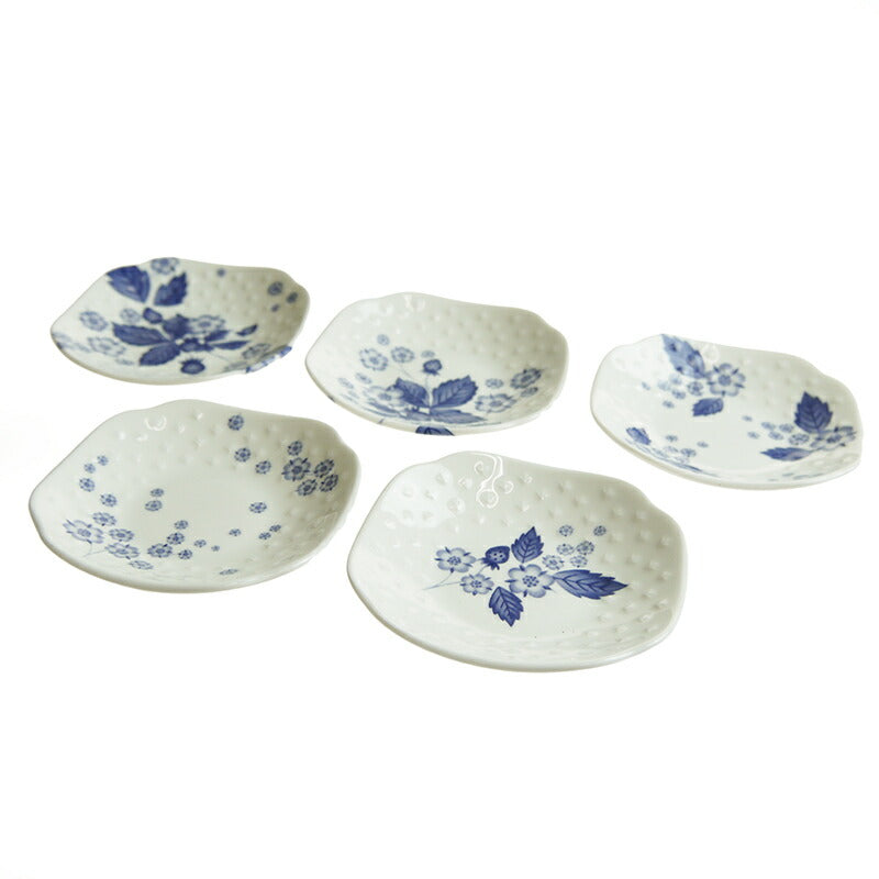 ウェッジウッド (WEDGWOOD) ストロベリー ブルーム インディゴ ソイディッシュ アソート5種セット