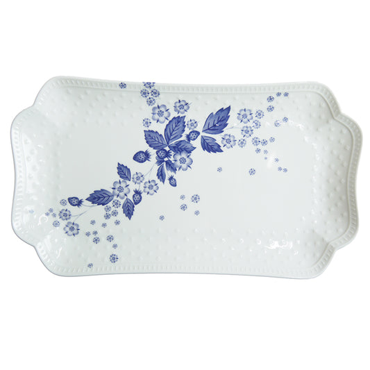 ウェッジウッド (WEDGWOOD) ストロベリー ブルーム インディゴ フィッシュディッシュ 25.5cmx14.5cm