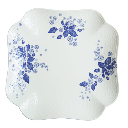 ウェッジウッド (WEDGWOOD) ストロベリー ブルーム インディゴ スクエアプレート 27cm