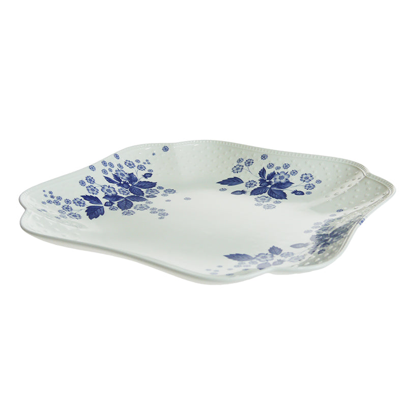 ウェッジウッド (WEDGWOOD) ストロベリー ブルーム インディゴ スクエアプレート 27cm