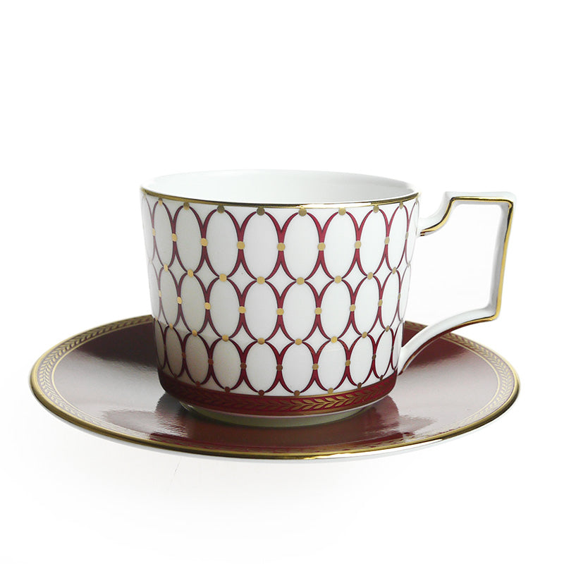 ウェッジウッド (WEDGWOOD) ルネッサンス　レッド ティーカップ＆ソーサー        