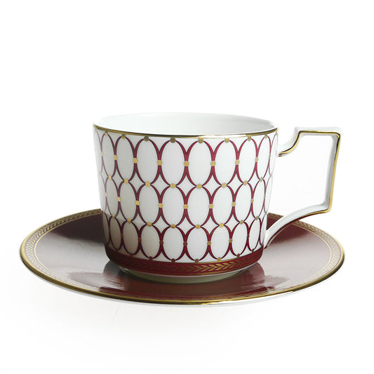 ウェッジウッド (WEDGWOOD) ルネッサンス　レッド ティーカップ＆ソーサー        
