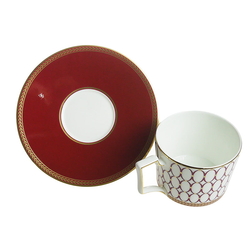 ウェッジウッド (WEDGWOOD) ルネッサンス　レッド ティーカップ＆ソーサー        