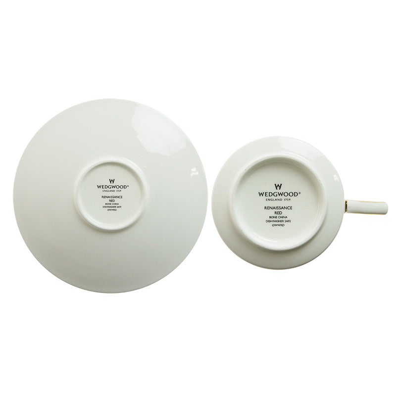 ウェッジウッド (WEDGWOOD) ルネッサンス　レッド ティーカップ＆ソーサー        