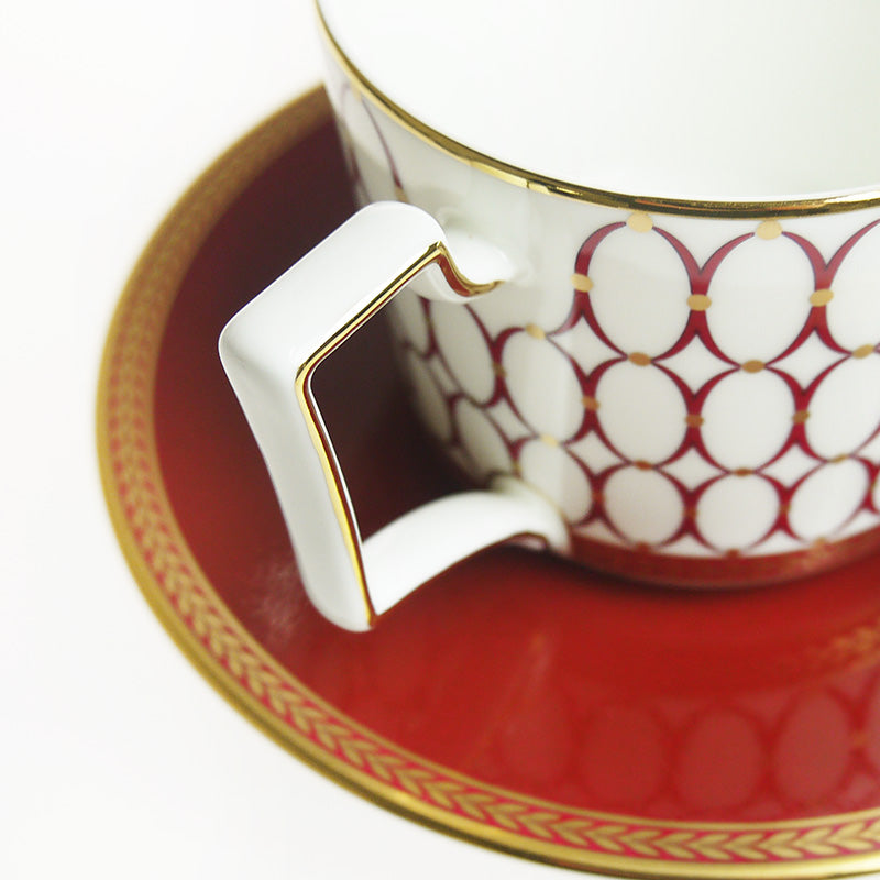 ウェッジウッド (WEDGWOOD) ルネッサンス　レッド ティーカップ＆ソーサー        