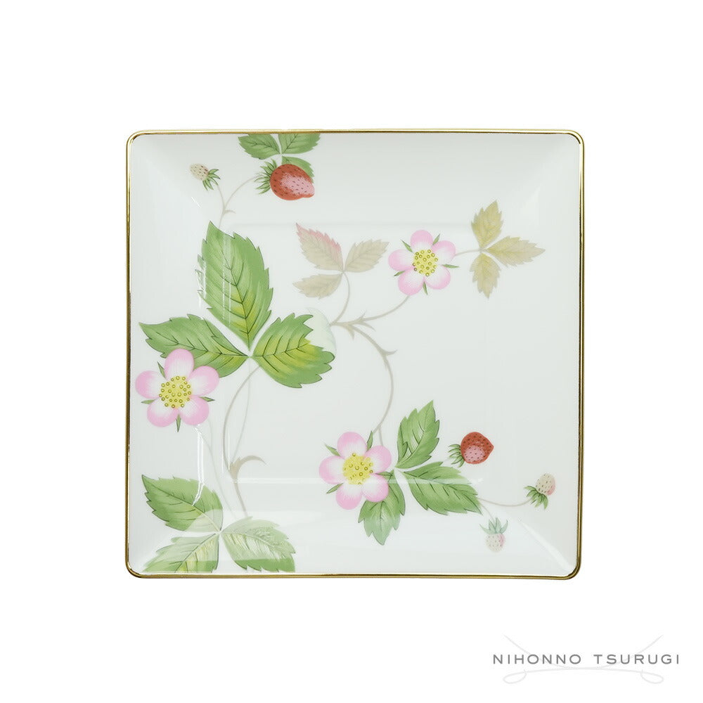 ウェッジウッド (WEDGWOOD) ワイルドストロベリー スクエアトレイ BOX入り