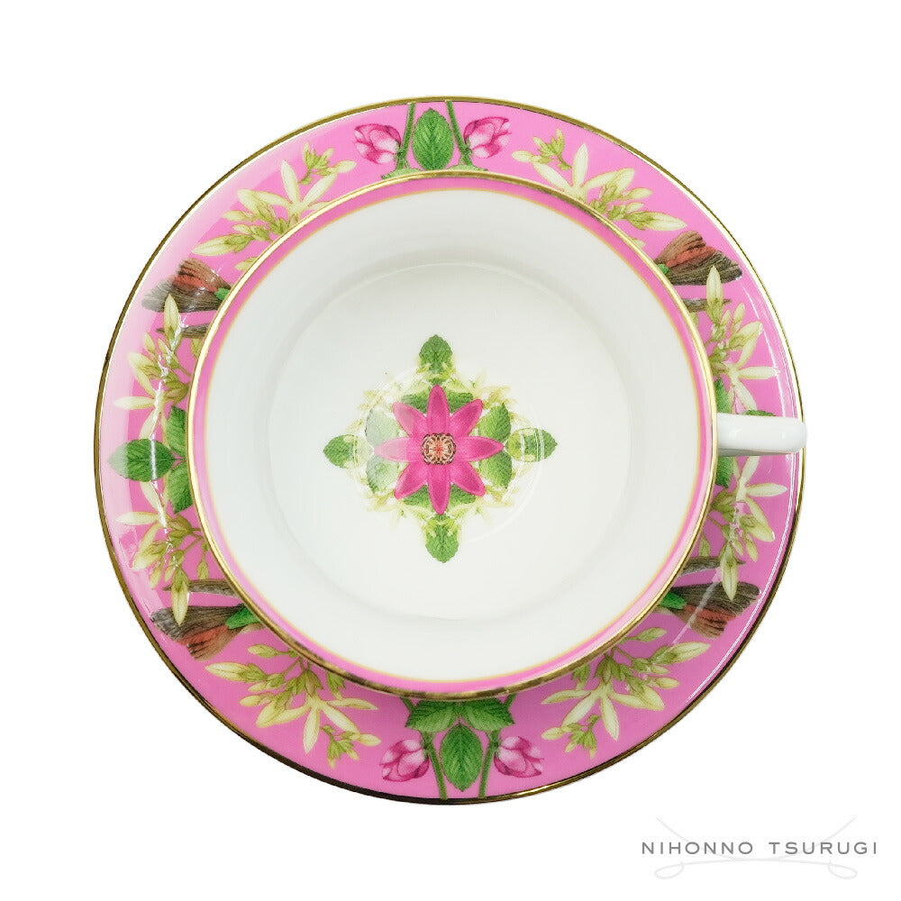 ウェッジウッド (WEDGWOOD) ワンダーラスト ピンクロータス ティーカップ＆ソーサー