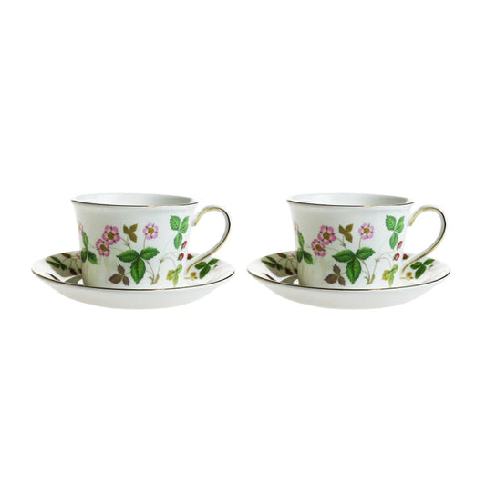 ウェッジウッド (WEDGWOOD) ワイルドストロベリー デルフィー カップ＆ソーサー ペアセット         