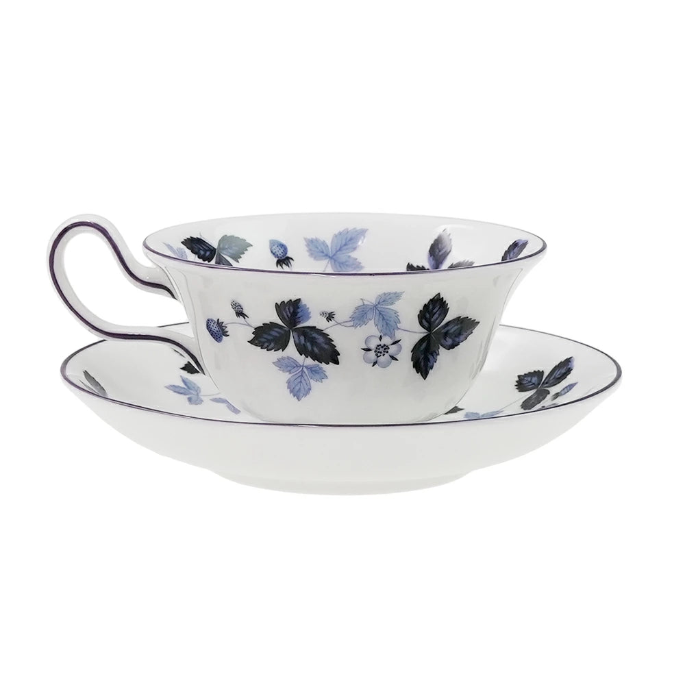 ウェッジウッド (WEDGWOOD) ストロベリー インクブルー ティーカップ＆ソーサー ピオニー