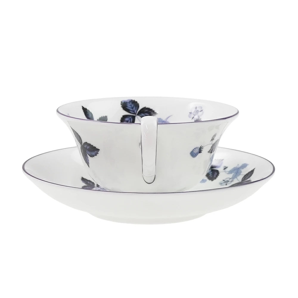 ウェッジウッド (WEDGWOOD) ストロベリー インクブルー ティーカップ＆ソーサー ピオニー