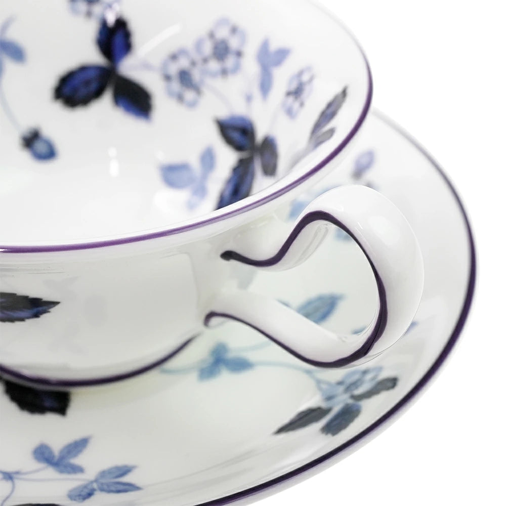 ウェッジウッド (WEDGWOOD) ストロベリー インクブルー ティーカップ＆ソーサー ピオニー