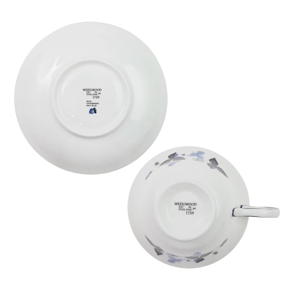 ウェッジウッド (WEDGWOOD) ストロベリー インクブルー ティーカップ＆ソーサー ピオニー