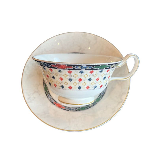 【イギリス製】ウェッジウッド (WEDGWOOD) ハーレクイン ティーカップ&ソーサー ピオニー 200cc 壺マーク