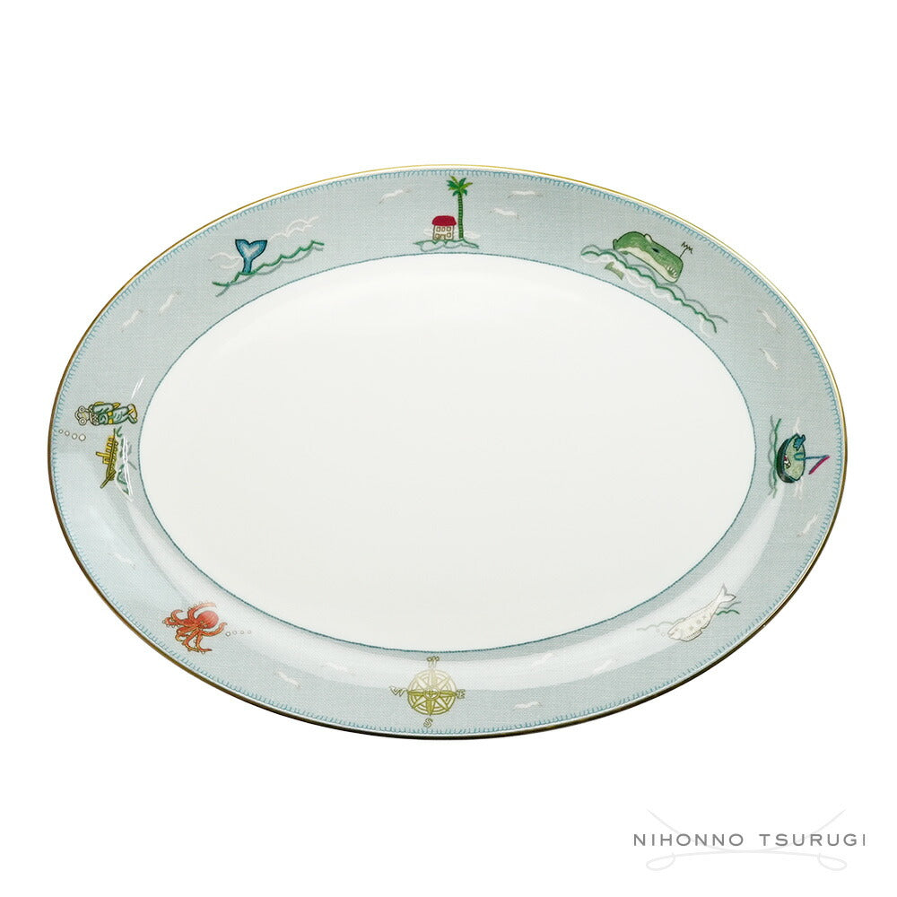 ウェッジウッド (WEDGWOOD) セイラーズ フェアウェル by Kit Kemp オーバルプレート 35.5cm
