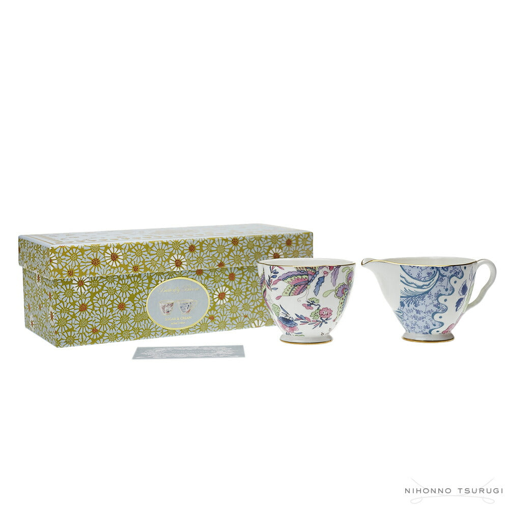 ウェッジウッド (WEDGWOOD) バタフライブルーム シュガーボウル & クリーマー
