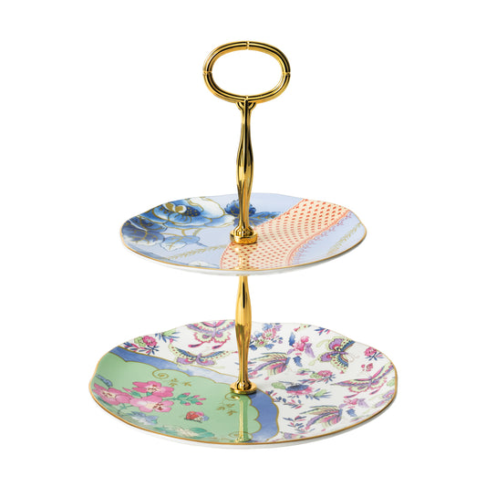ウェッジウッド (WEDGWOOD) バタフライブルーム 2段ケーキスタンド