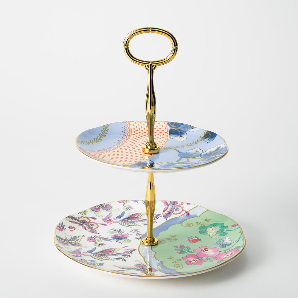 ウェッジウッド (WEDGWOOD) バタフライブルーム 2段ケーキスタンド