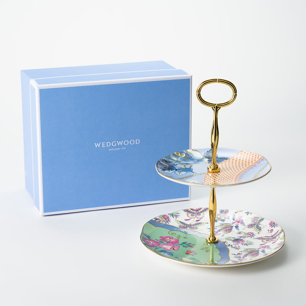 ウェッジウッド (WEDGWOOD) バタフライブルーム 2段ケーキスタンド
