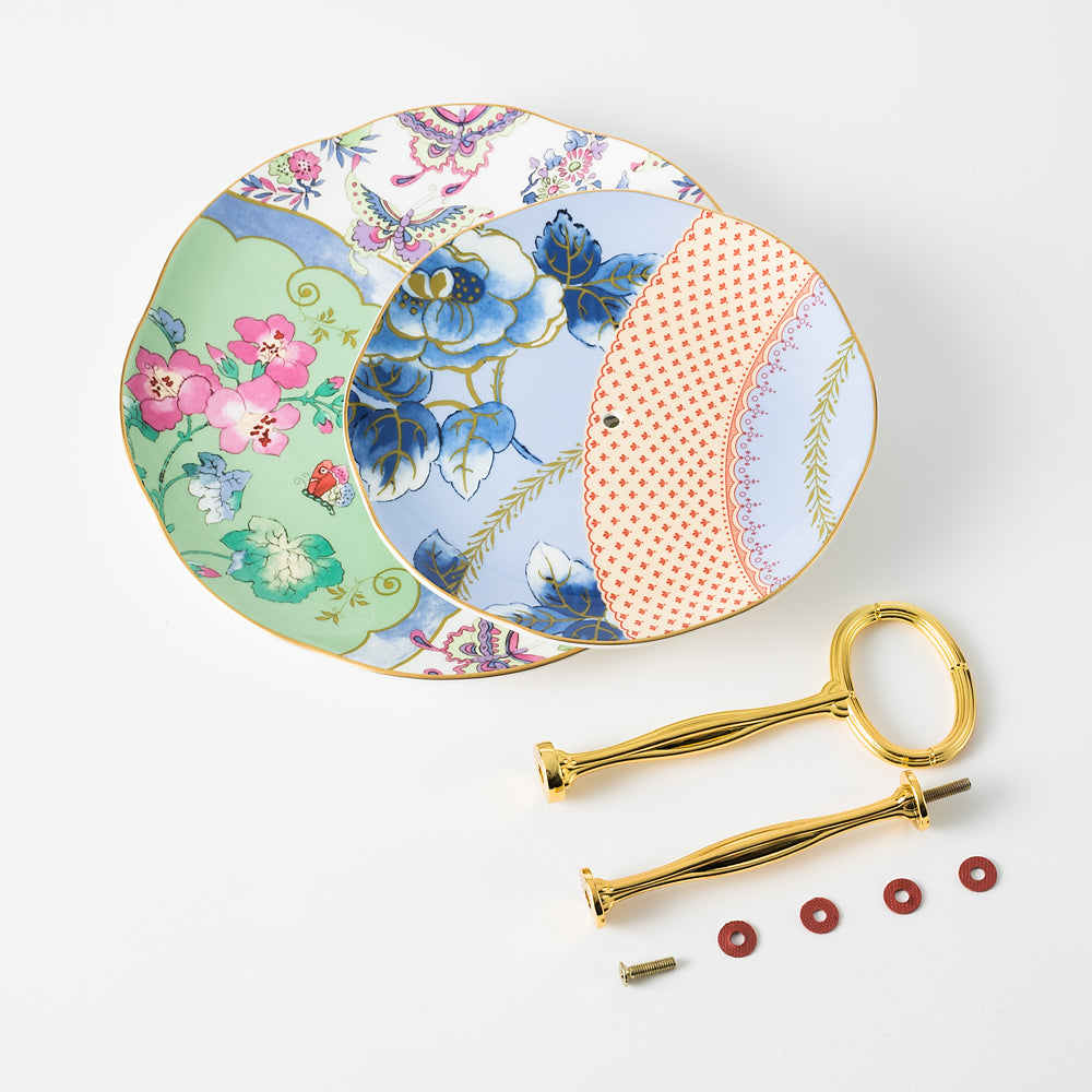 ウェッジウッド (WEDGWOOD) バタフライブルーム 2段ケーキスタンド