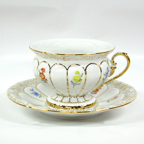マイセン (Meissen) 金彩小花 ホワイト[010198] ティーカップ＆ソーサー 17582