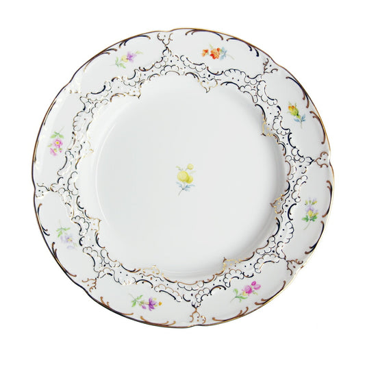 マイセン (Meissen) 金彩小花 ホワイト プレート19cm 010198/15501