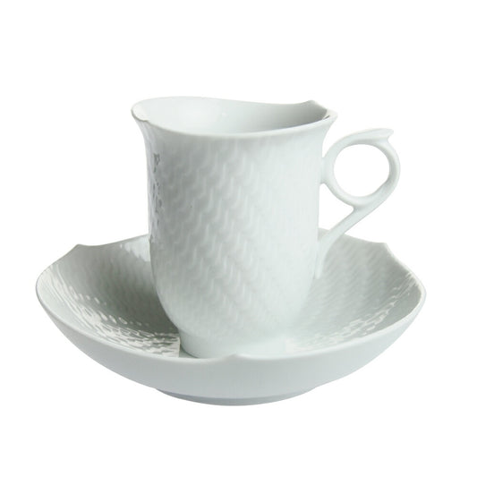 マイセン (Meissen) 波の戯れホワイト コーヒーカップ ＆ソーサー 29582