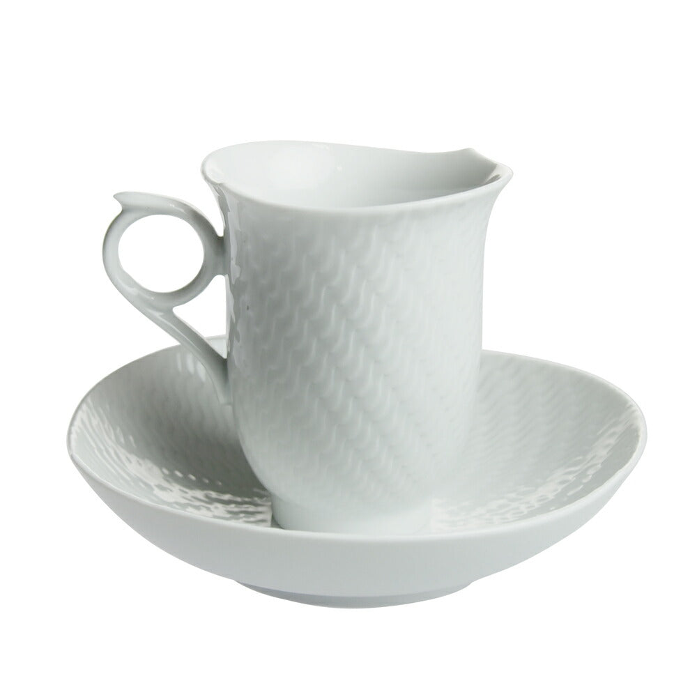 マイセン (Meissen) 波の戯れホワイト コーヒーカップ ＆ソーサー 29582