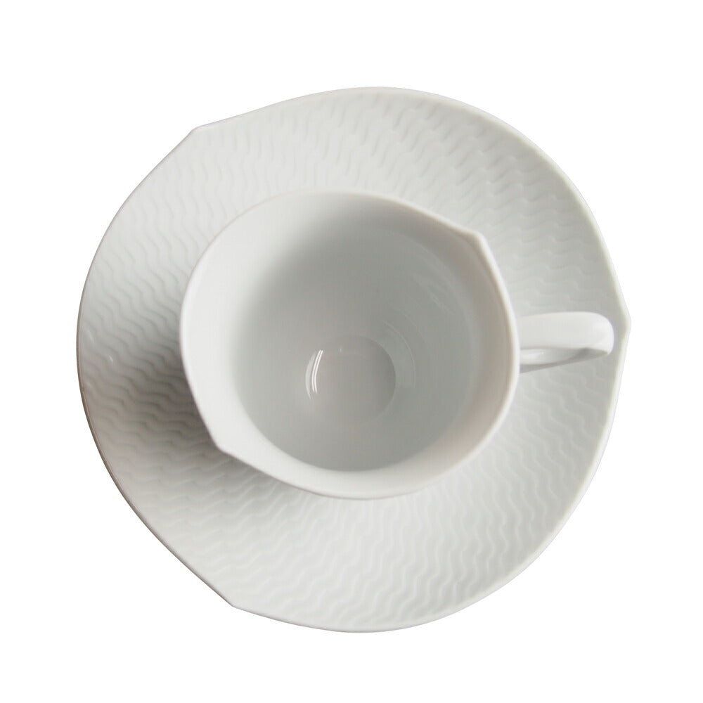 マイセン (Meissen) 波の戯れホワイト コーヒーカップ ＆ソーサー 29582