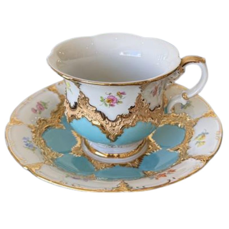 マイセン (Meissen) 金彩小花 ターコイズゴールド コーヒーカップ&ソーサー 200ml 017179/15582