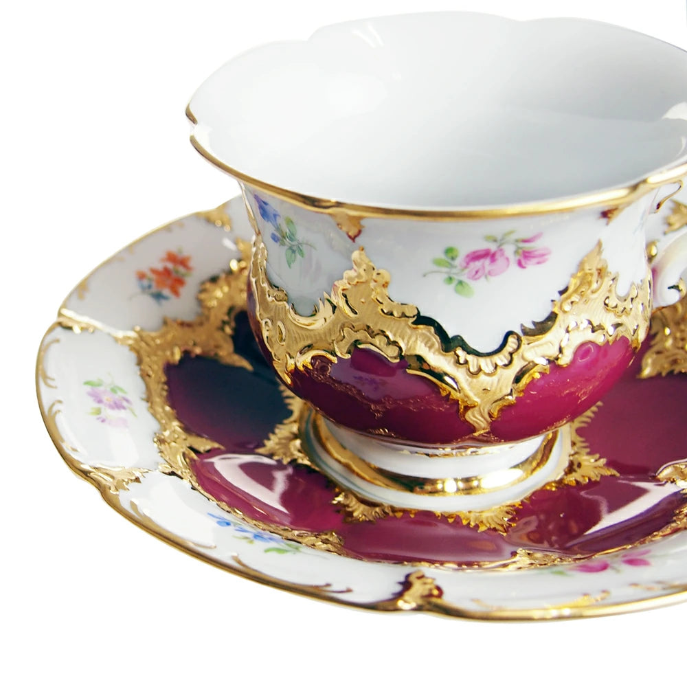 マイセン (Meissen) 金彩小花 パープルゴールド コーヒーカップ&ソーサー 200ml 012079/15582